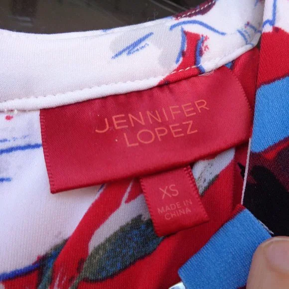 Jennifer Lopez dress floral print high low cut out detail sleeveless XS - Picture 10 of 16